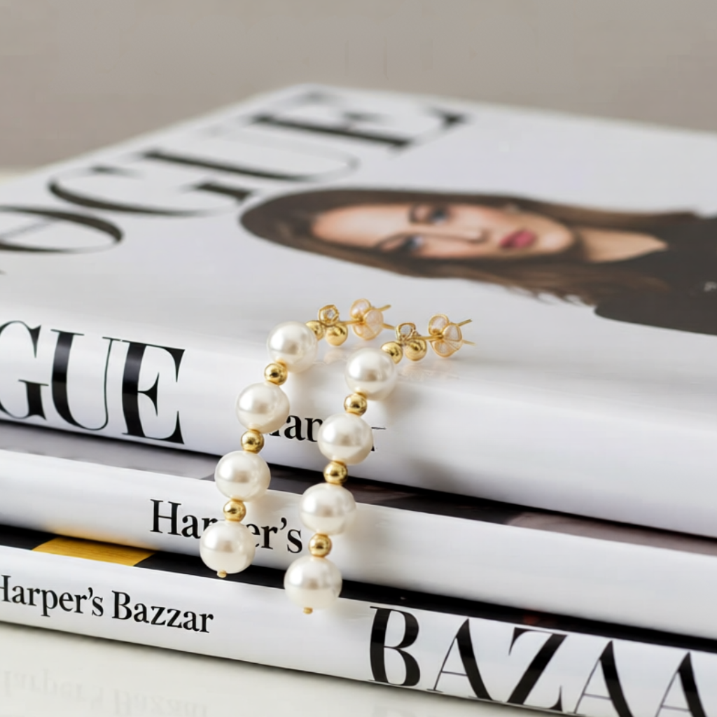 Freshwater Pearl Drop Gold Earrings