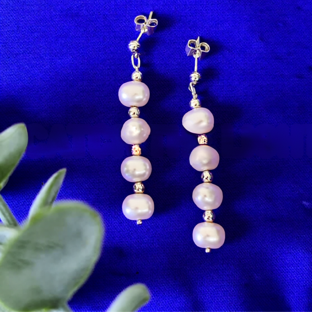 Freshwater Pearl Drop Sterling Silver Earrings